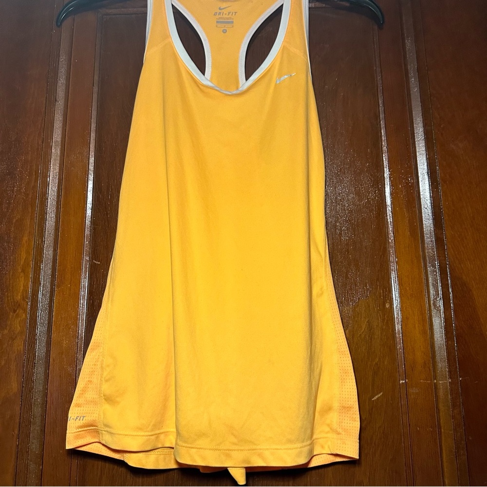 Nike Dri-FIT Running Tank Top Women's Size M Bright Orange Racer Back /Mesh side